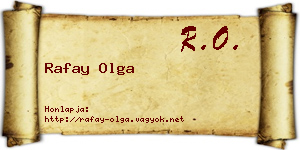 Rafay Olga névjegykártya