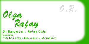 olga rafay business card